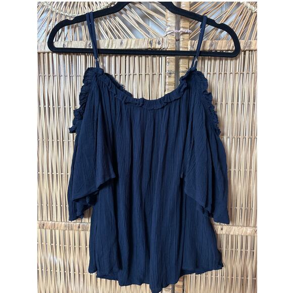 Seed Heritage Top Womens 10 Cold Shoulder Blouse - Picture 2 of 7